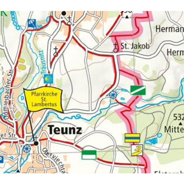 Wanderkarte Goldsteig, Bayerischer Wald und Oberpfälzer Wald 1 : 50 000 - Wanderkarte