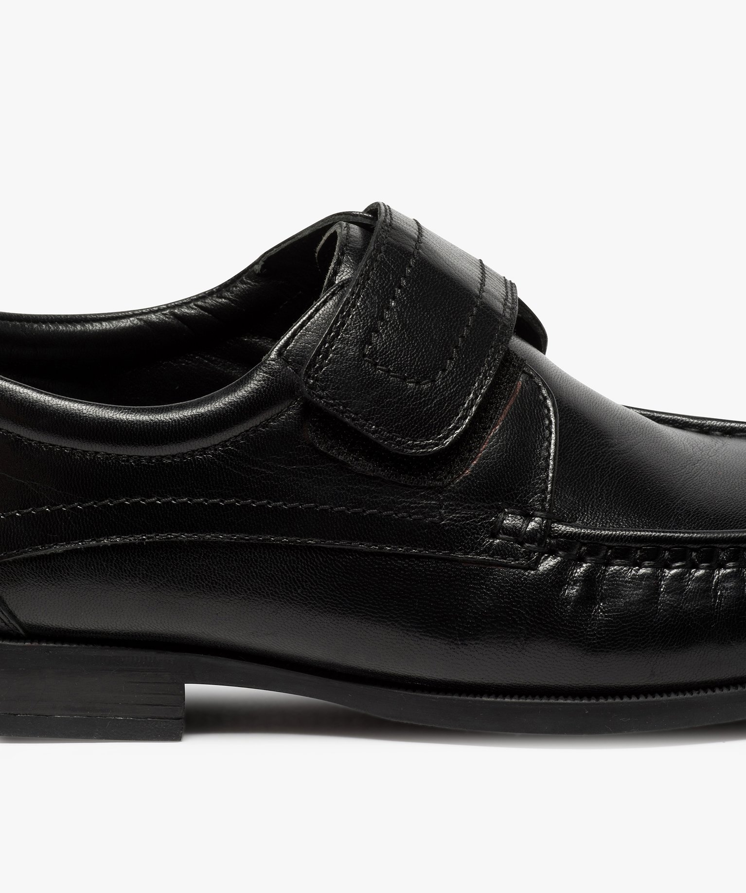 Mocassins homme dessus cuir fermeture à scratch noir | GEMO