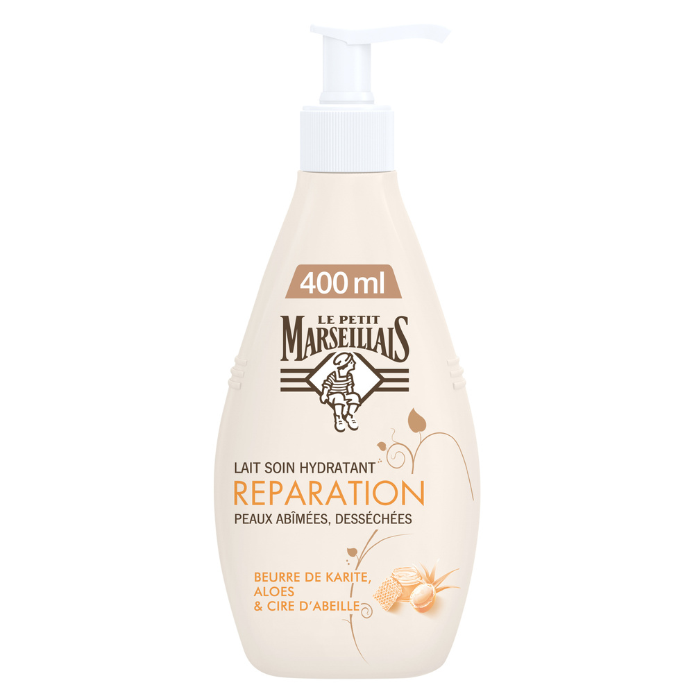 le petit marseillais Lait Corps Hydratant, Beurre de Karité,Aloes et Cire d'Abeille, 400ml Lait corps