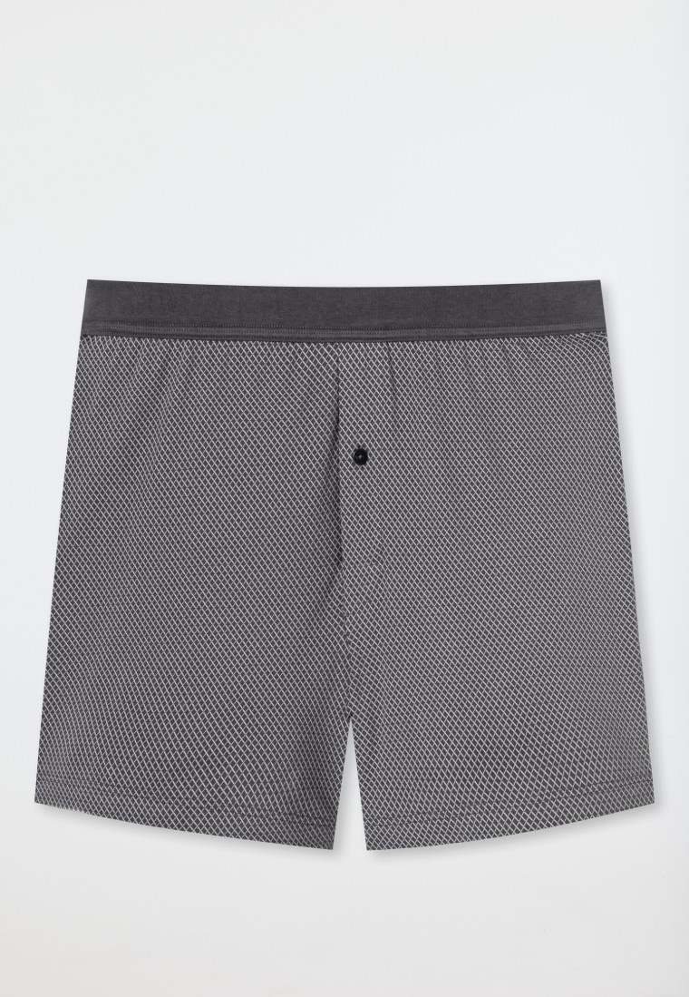 Boxershorts Organic Cotton gemustert anthrazit - Comfort Fit