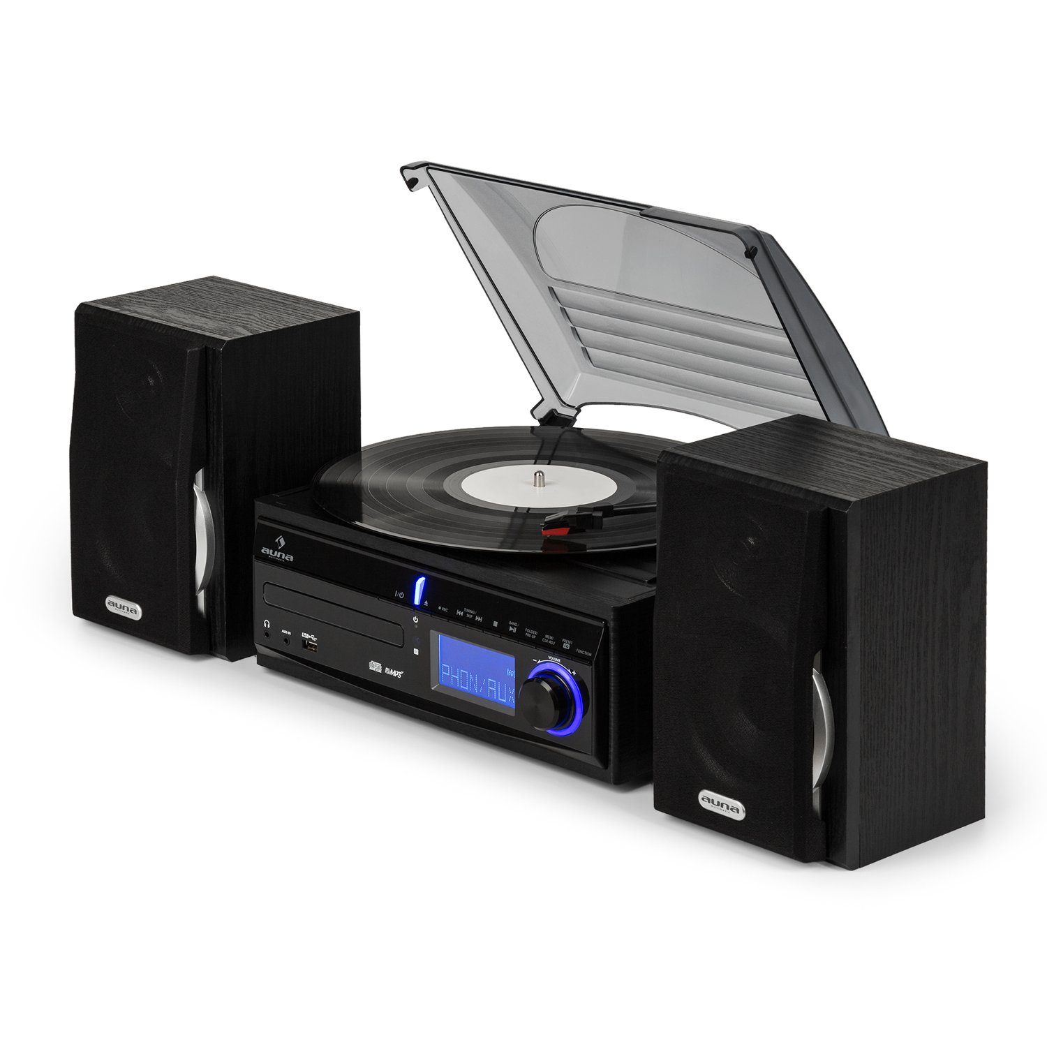 Auna DS-2 Stereoanlage (2 W, USB- und SD-Eingänge zum direkten Abspielen von MP3-Songs)