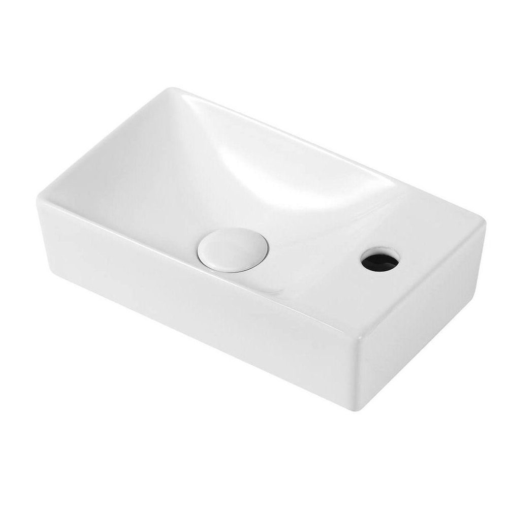 Aloni Waschbecken 421A-R (einzel, 1-St), Design Waschtisch Gästebad Kleines Washbecken Handwaschbecken