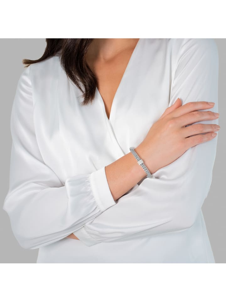 Rafaela Donata Armband Edelstahl silber Glas weiß in silber günstig kaufen