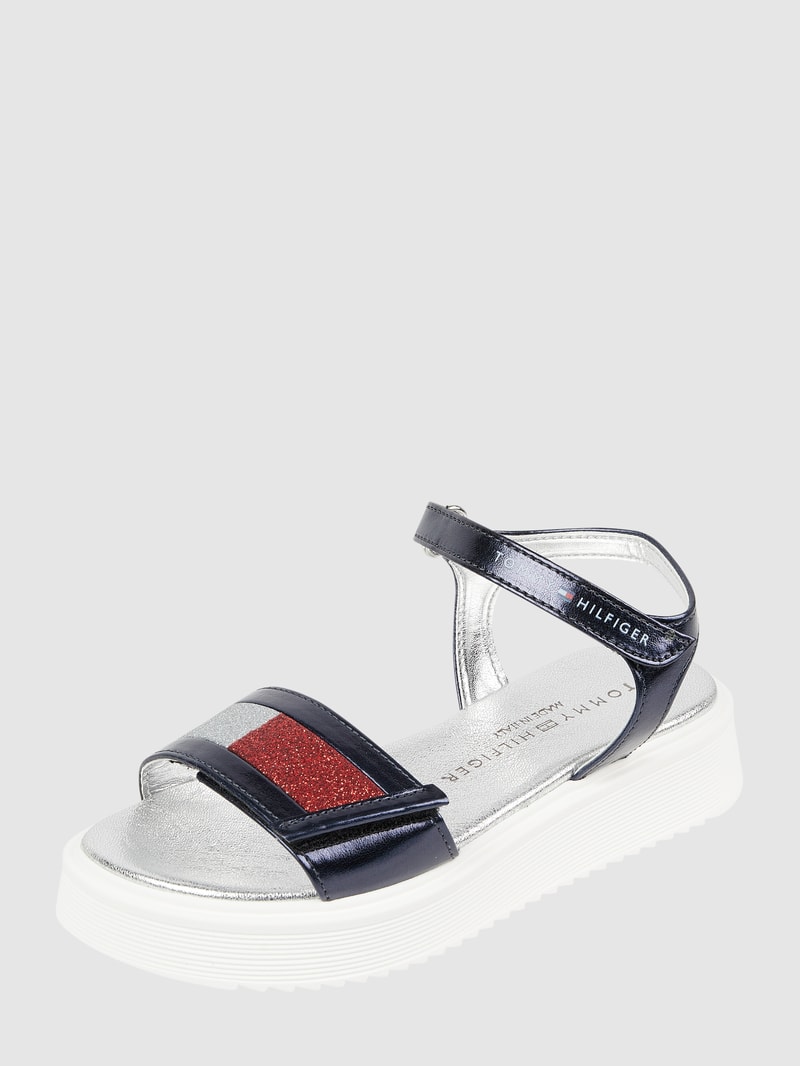 Sandalen mit Glitter-Effekt Modell 'Debora' in marineblau