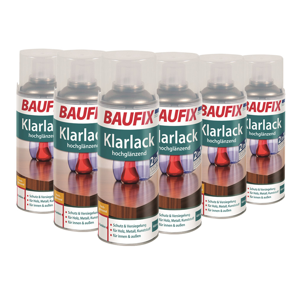 Baufix Klarlack Sprühdose , 6er-Set