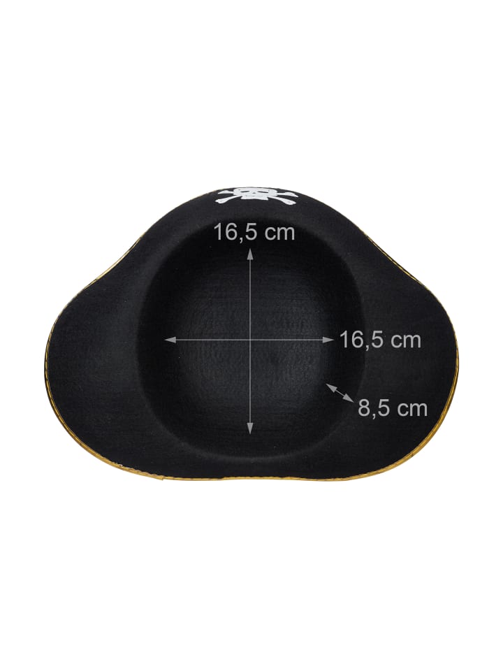 relaxdays 6 x Piratenhut in Schwarz/ Gold günstig kaufen onesize