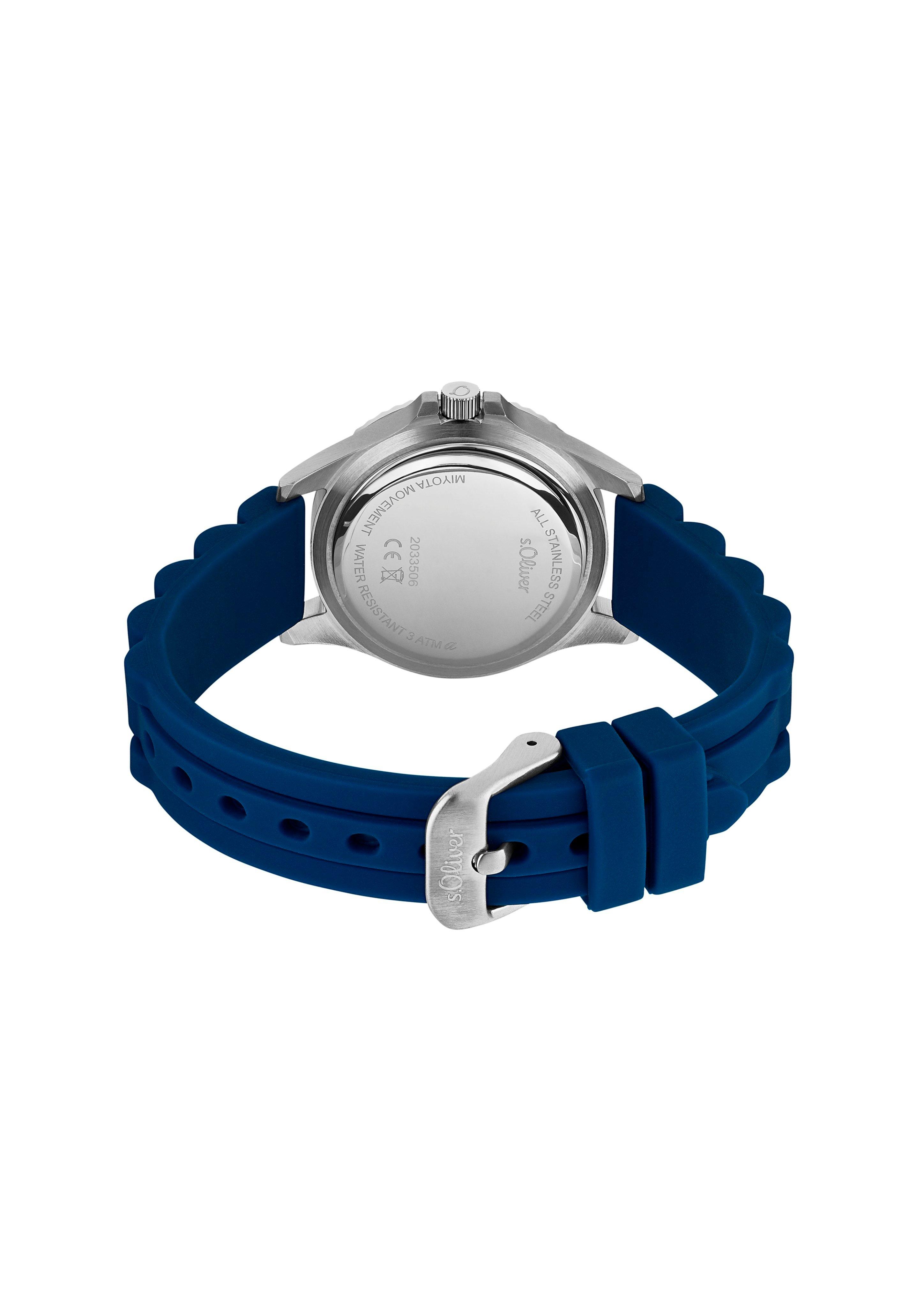 Edelstahluhr mit Silikonband  6006335-59B0