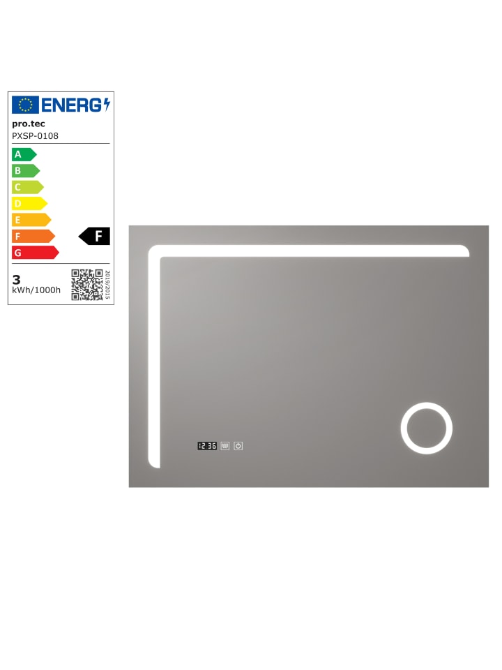 pro.tec LED-Badezimmerspiegel Chambave in Silber (H)70cm (B)100cm günstig kaufen onesize