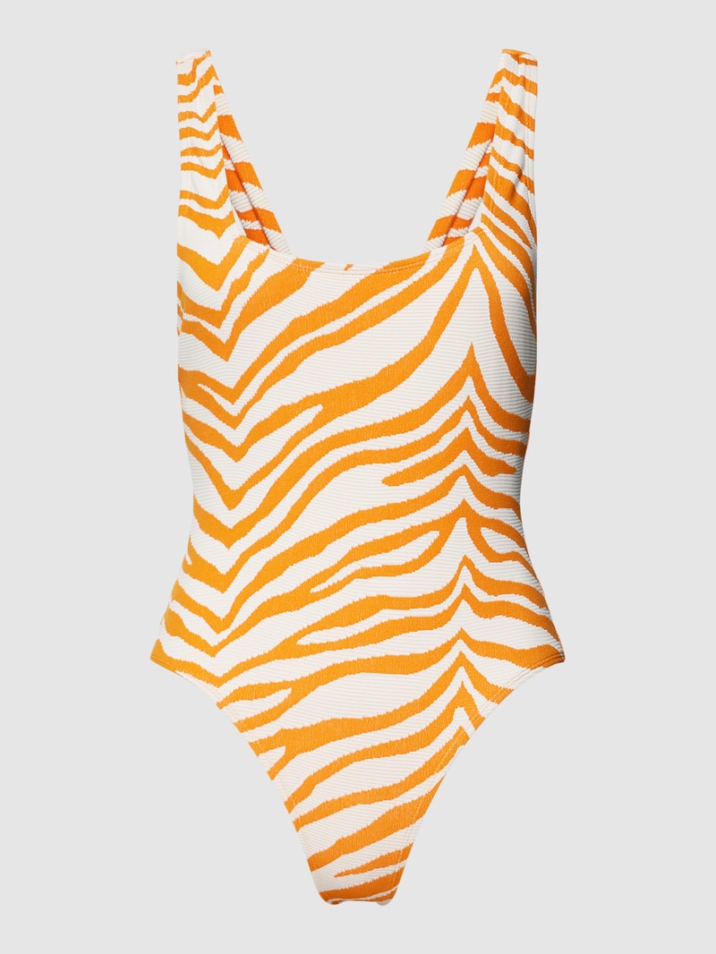Badeanzug mit Allover-Muster Modell 'Zecora Ella' in orange