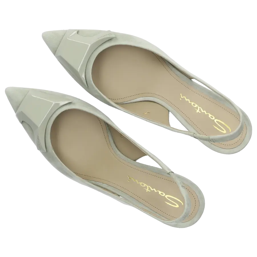 Santoni - Slingpumps SIBILLE Veloursleder - grün