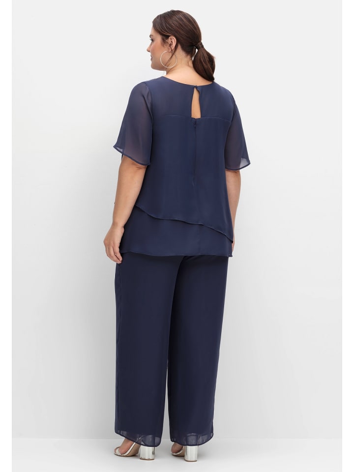 sheego Georgette-Overall in marine günstig kaufen