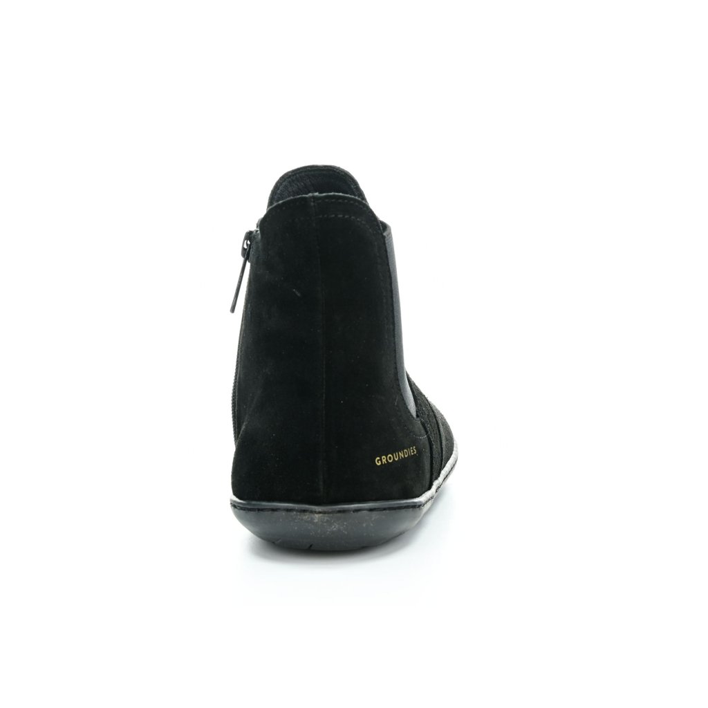 Groundies Camden Mid Black Barefoot  schwarze Chelsea-Barfußschuhe