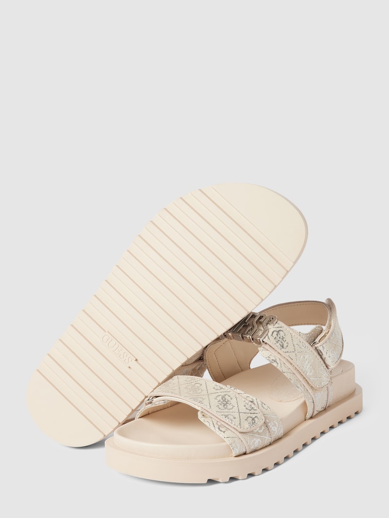 Sandalen mit Label-Print Modell 'FABELIS' in beige