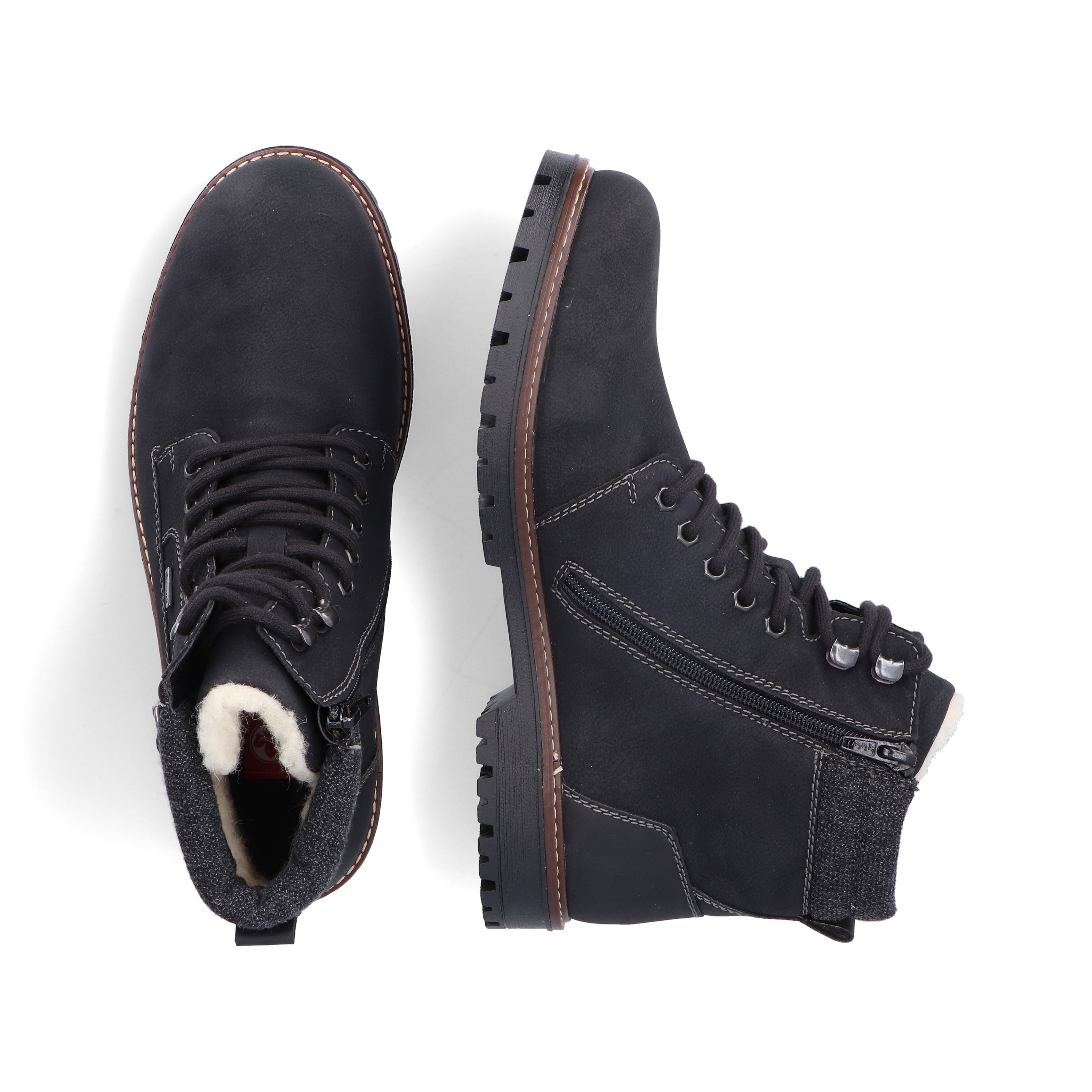 Rieker Herren Schnürstiefel asphaltschwarz