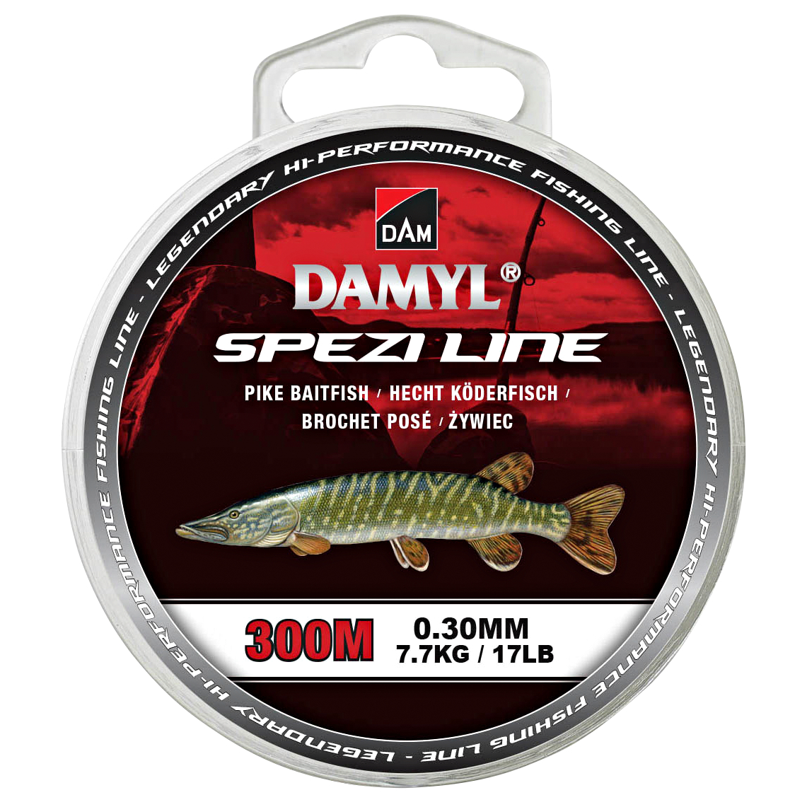 DAM Angelschnur Damyl Spezi Line Hecht Köderfisch (dunkelgrau)