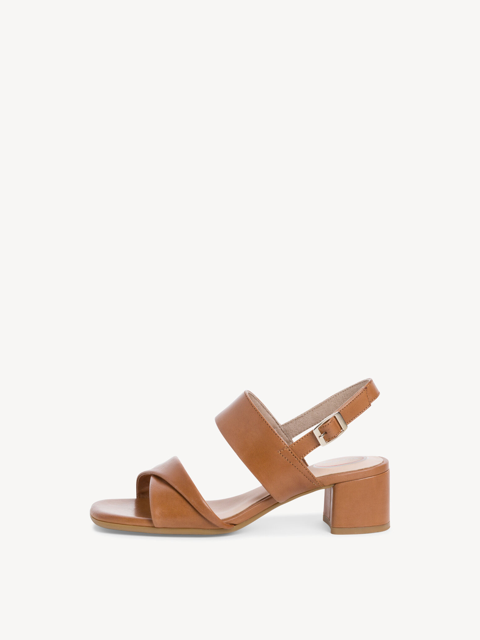 Sandale à talon en cuir - marron