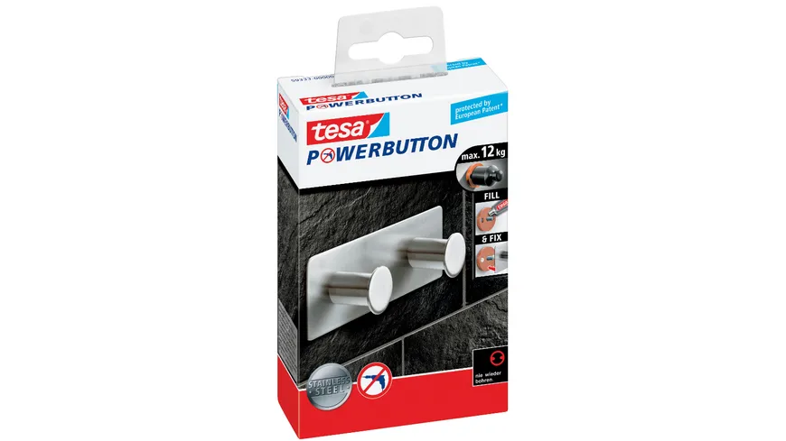 tesa Powerbutton® Doppelhaken Classic Blister