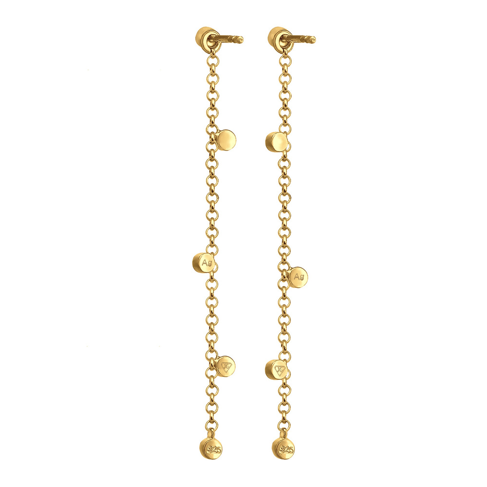 Elli Elli Boucles d'Oreilles Solitaire Élégant avec des Cristaux Femme - (925/1000) Ar Boucles d'oreilles