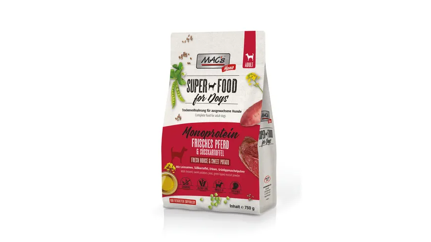 MAC´s DOG Hundetrockenfutter Mono frisches Pferd 750 g