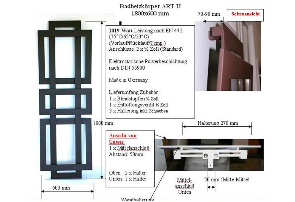 SZ METALL Badheizkörper Art 2, Designheizkörper
