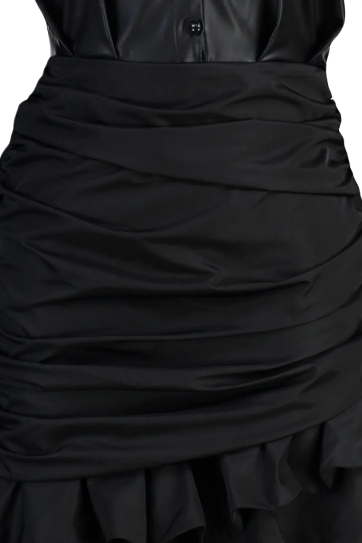 Trendyol Collection  Schwarzes Webkleid in Lederoptik TWOAW21EL1439