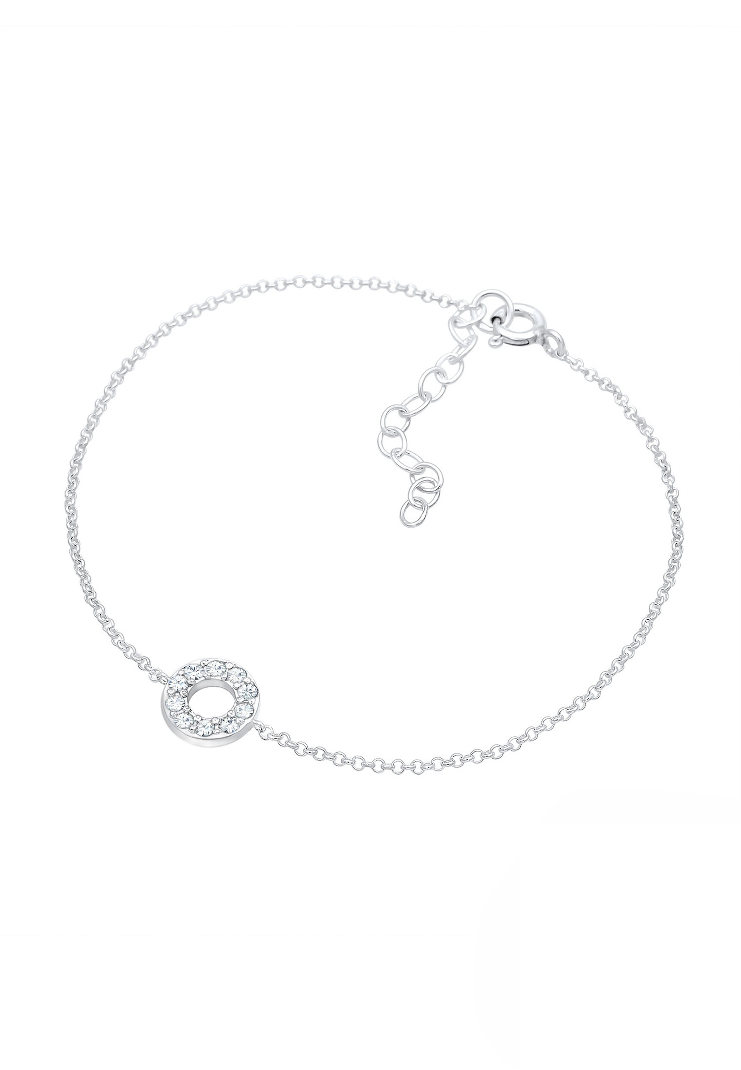 Pulsera circular Elli para mujer con cristales en plata de ley 925