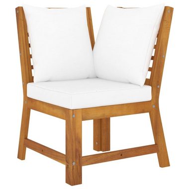 vidaXL Loungesofa 3-tlg. Garten-Lounge-Set mit Creme Kissen Akazie Massivholz, 1 Teile