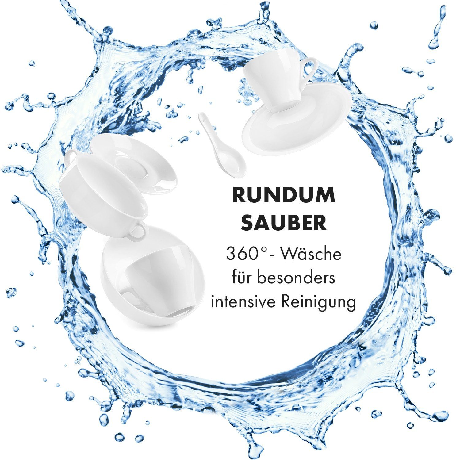 Klarstein Standgeschirrspüler Lagoona Geschirrspülmaschine 1380W 6,5L 6 Gedecke Touch, 10034631, 0 l