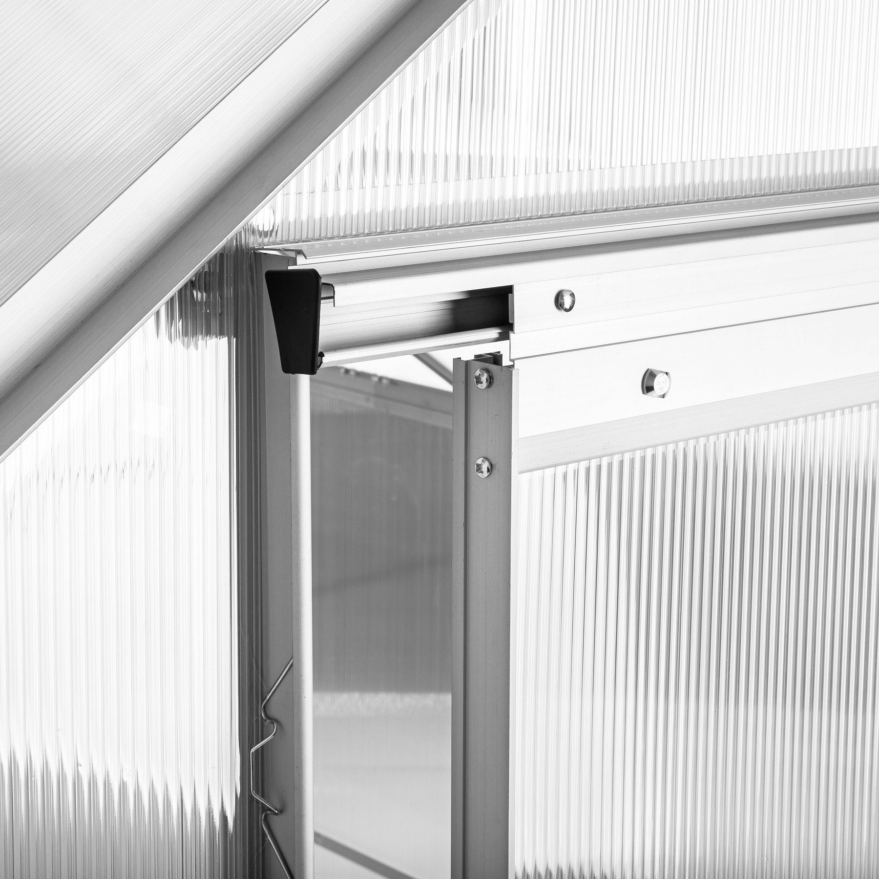 tectake Gewächshaus Gewächshaus aus Aluminium ohne Fundament, 0,40 mm Wandstärke