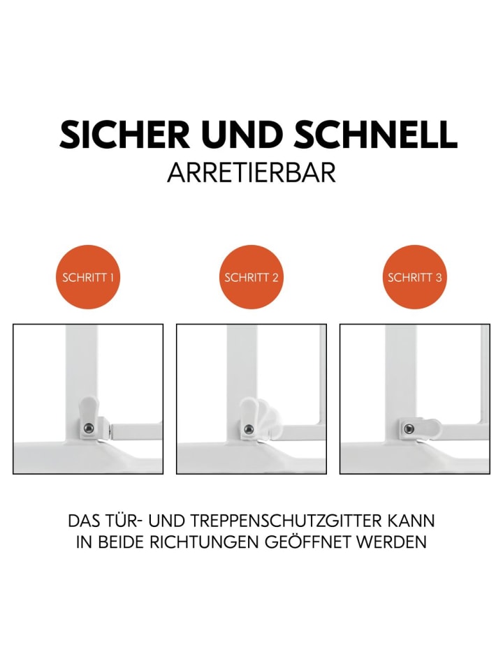 Hauck Türschutzgitter / Treppenschutzgitter Clear Step 2 in weiss günstig kaufen onesize