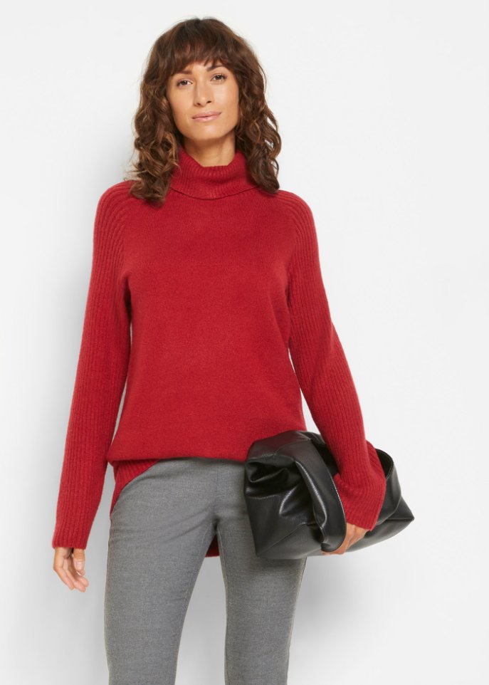 Longpullover mit Rollkragen
