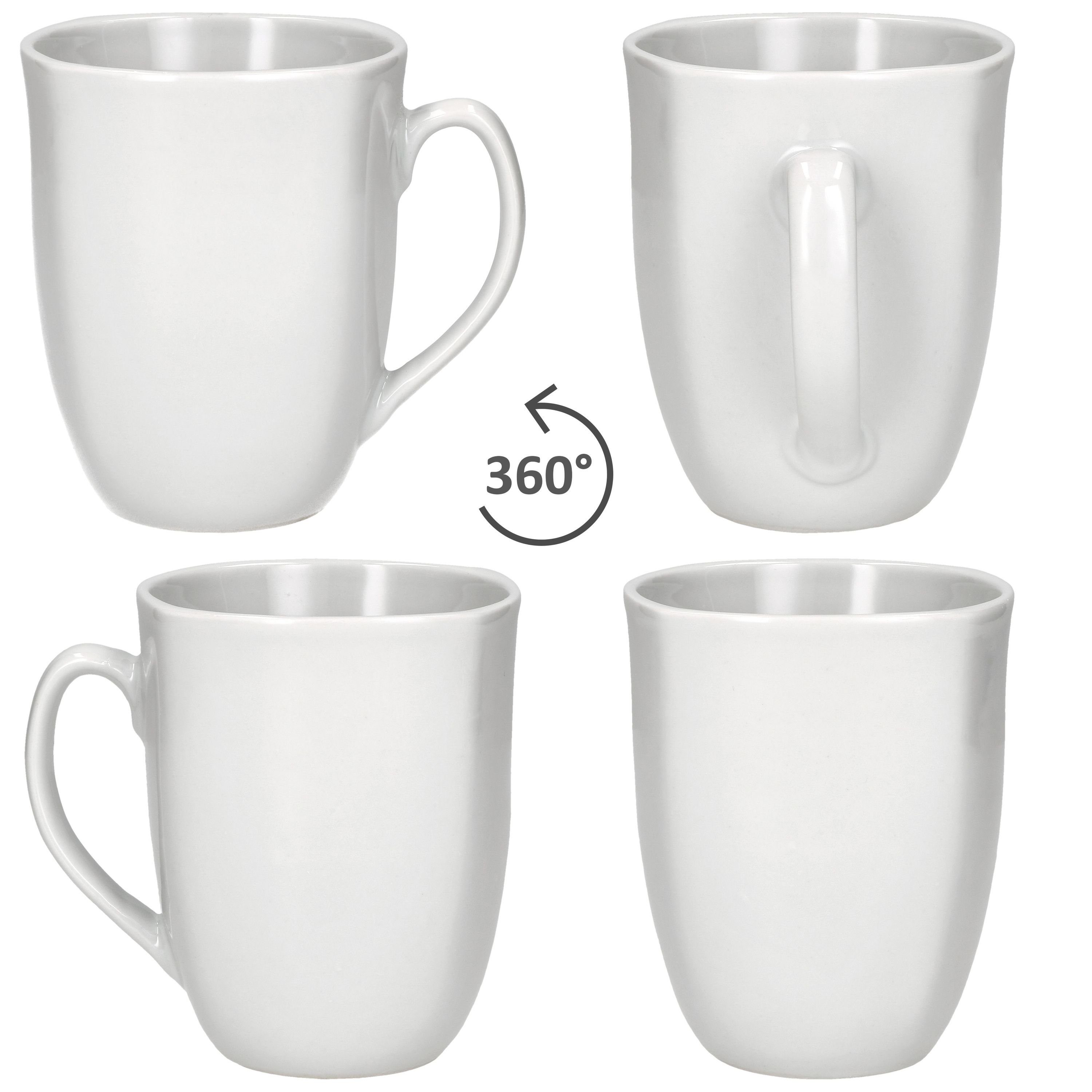 MamboCat Becher 6er Set Lotta Kaffeebecher 300ml weiß Porzellan, Porzellan