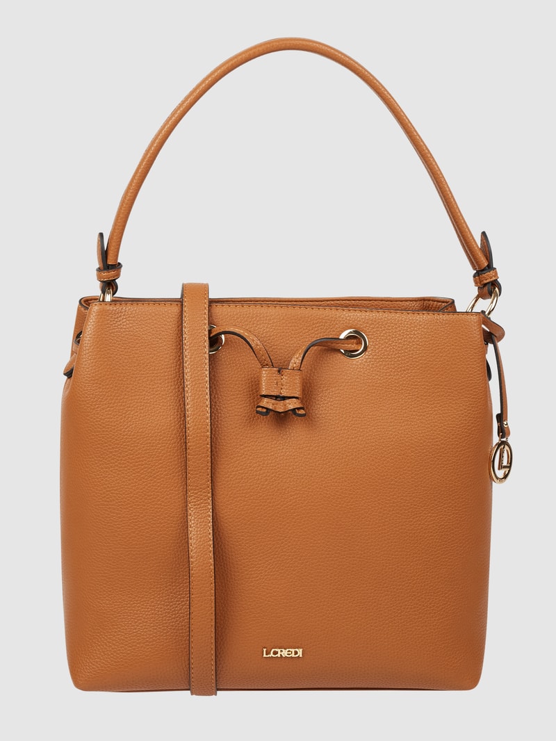 Hobo Bag in Leder-Optik in cognac