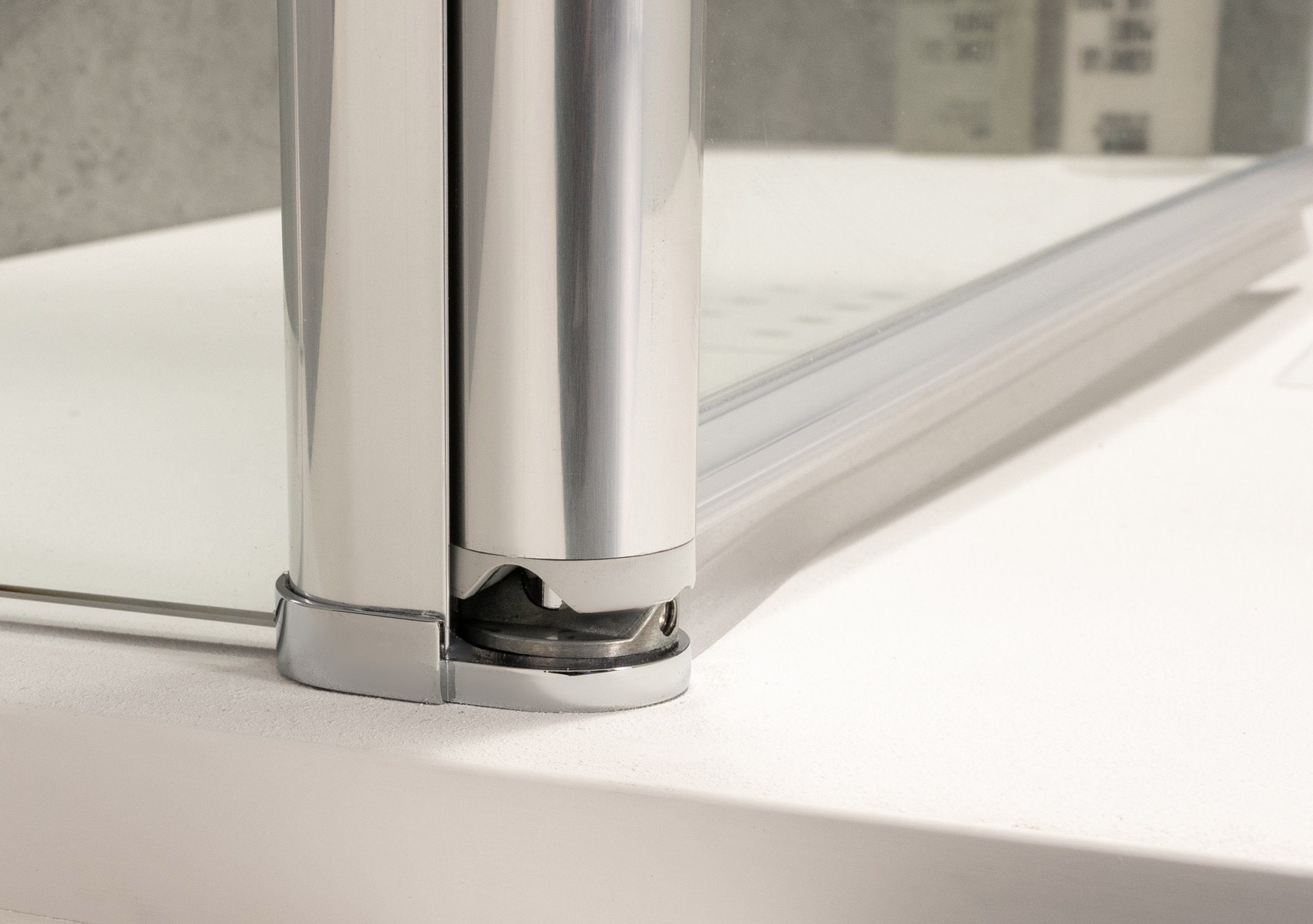 Dusbad Eckdusche Dusche Dusbad Vital 2 Drehtür an Festteil links + Duschwand rechts, BxT: 97x105 cm, ESG-Glas
