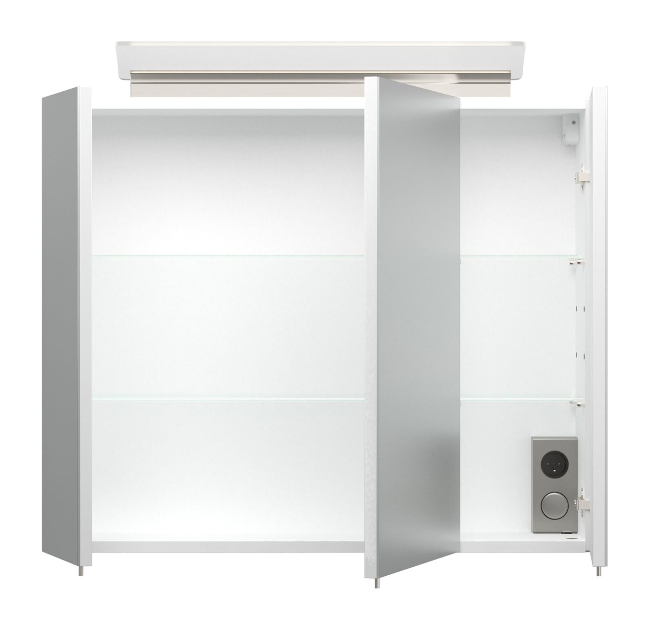 Posseik Spiegelschrank 75 inklusive LED-Acrylglaslampe weiss hochglanz EEK: F