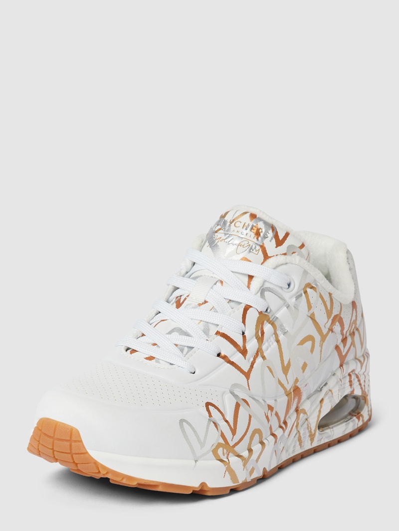 Sneaker mit Motiv-Print in weiß
