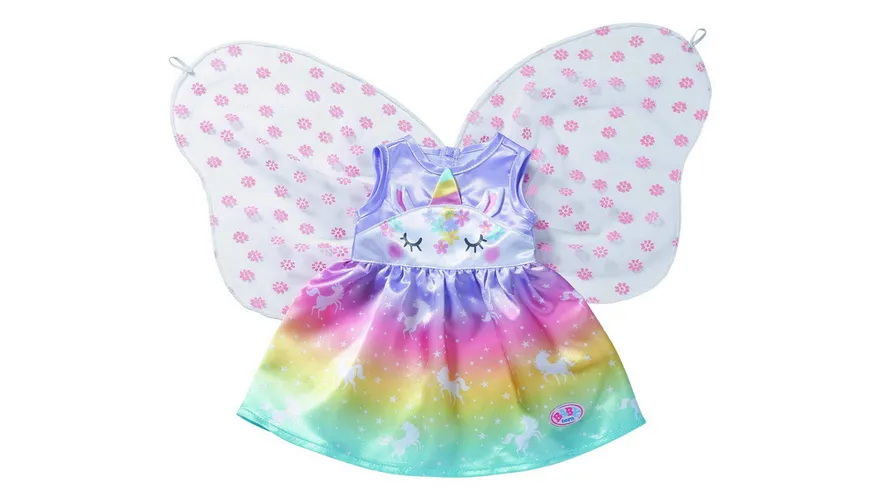 Zapf Creation - BABY born Einhorn Feen Outfit 43cm - Ein zauberhaftes Kleid mit zarten Flügelchen.