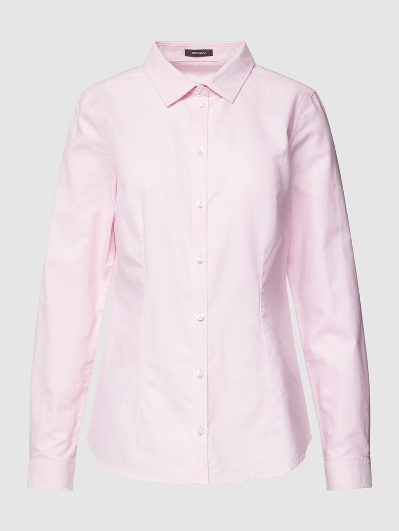 Hemdbluse mit Umlegekragen in rosé