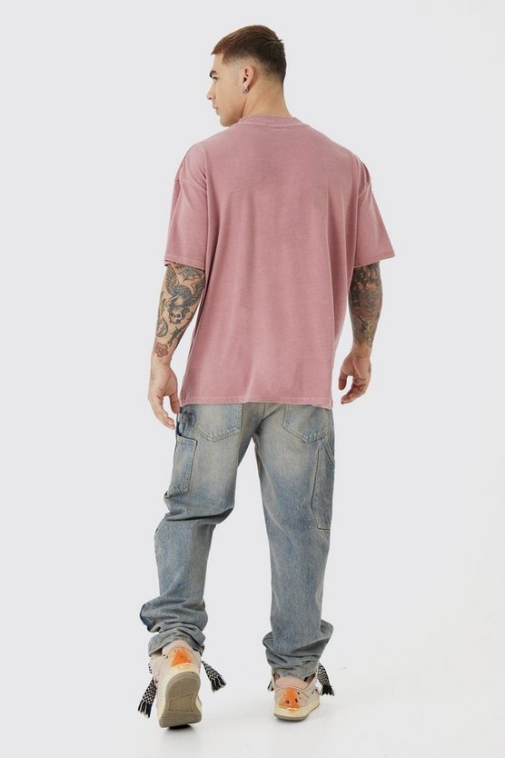 Zerrissenes Oversize T-Shirt mit Stickerei