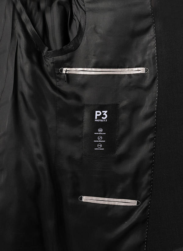 DIGEL, Anzug mit Weste, Modern Fit, Schurwolle, schwarz