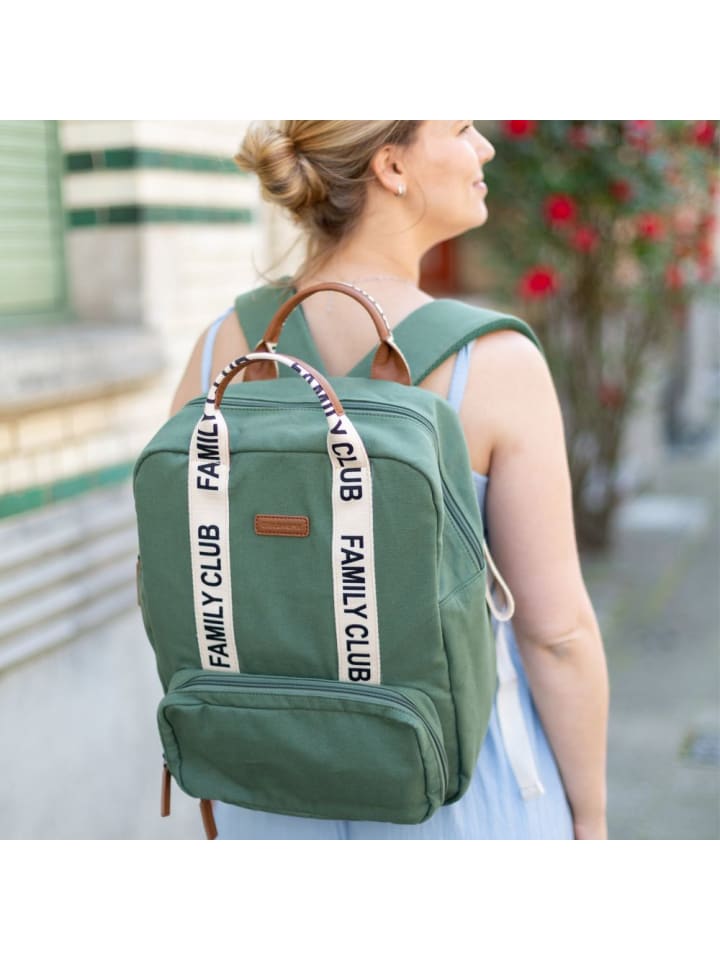 Childhome Wickelrucksack Family Club - Signature - in gruen günstig kaufen onesize