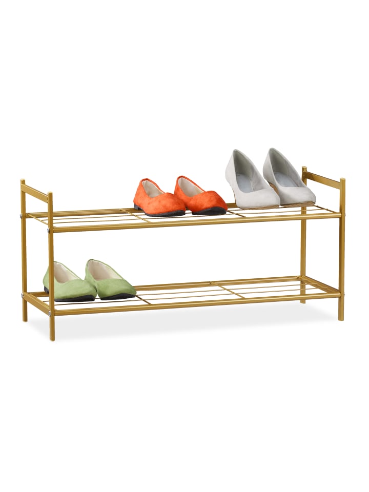 relaxdays Schuhregal in Gold günstig kaufen onesize