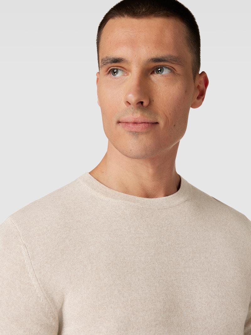 Longsleeve aus Woll-Mix in sand meliert
