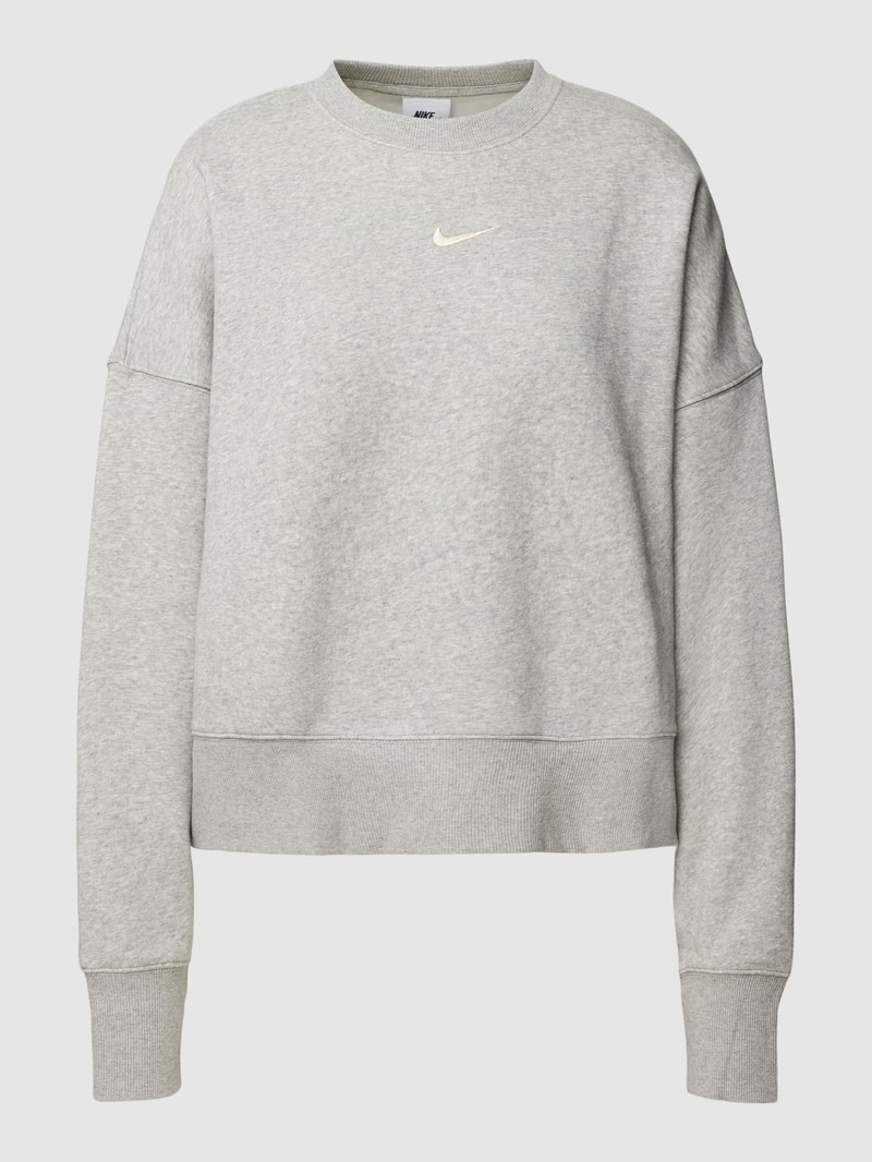Sweatshirt mit Logo-Stitching in dunkelgrau