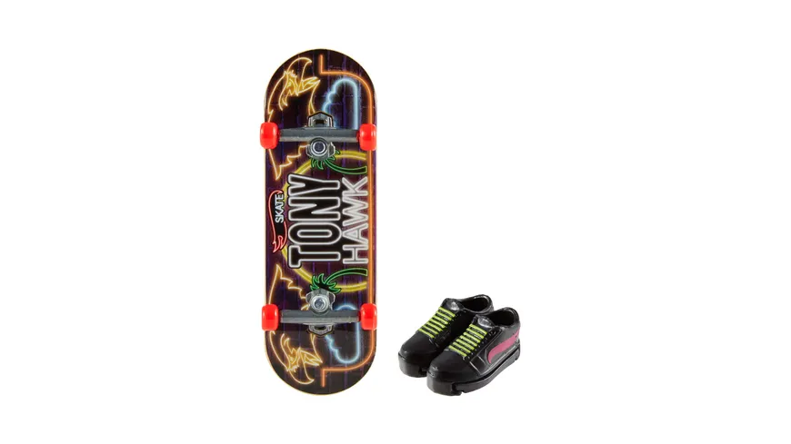 Hot Wheels Skate Fingerboard & Schuhe, Tony Hawk Skateboard, vers. Farben, 1 Stück, sortiert