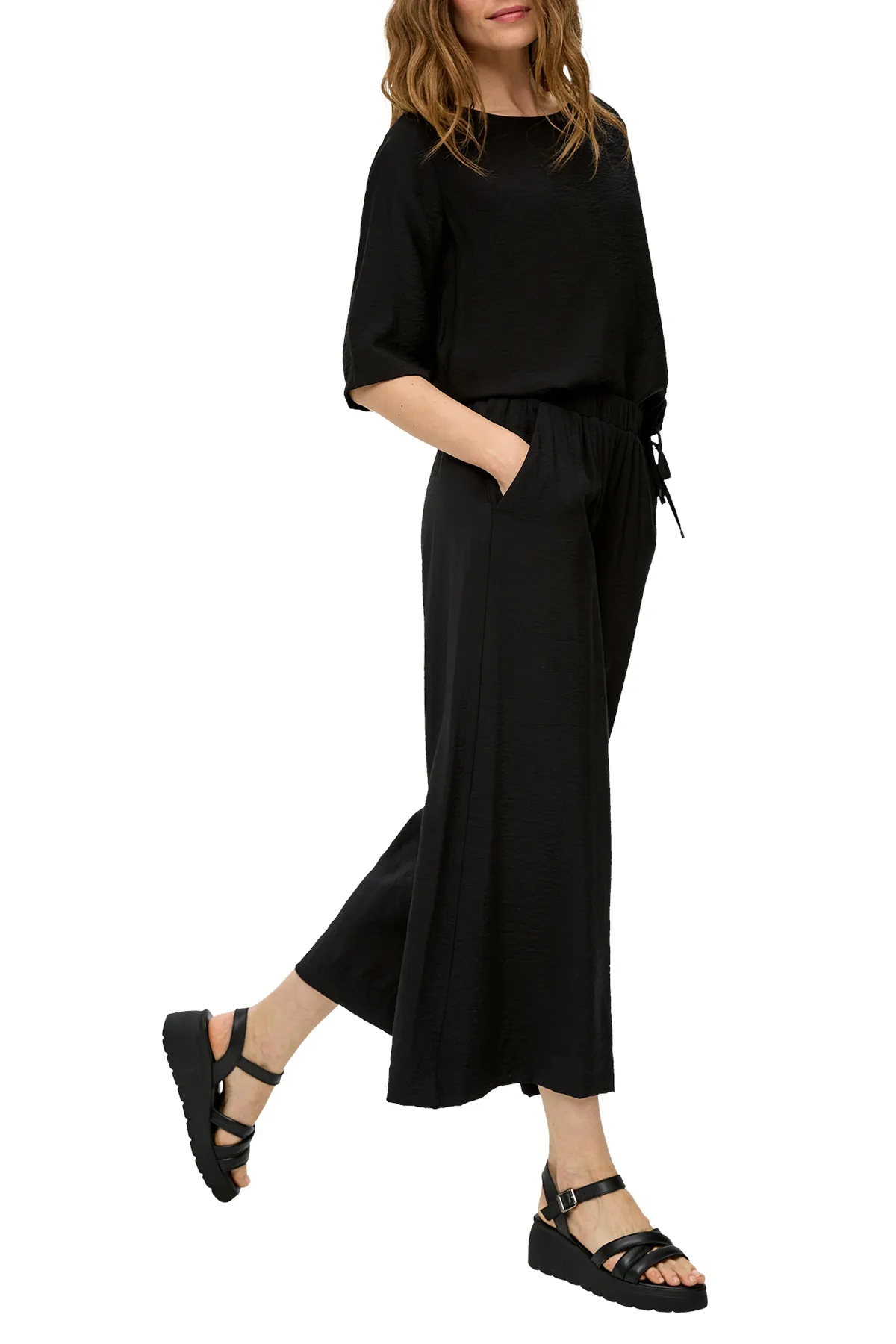 s.Oliver  Culotte mit Eingrifftasche, High rise, Weites Bein