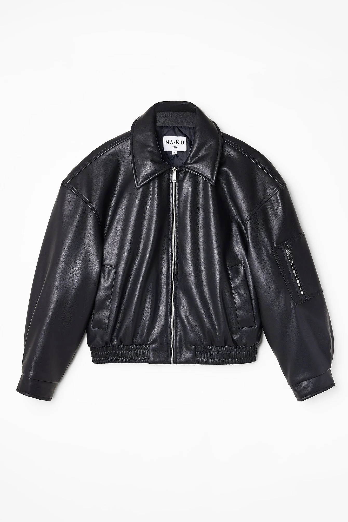 Padded Pu Bomber Jacket