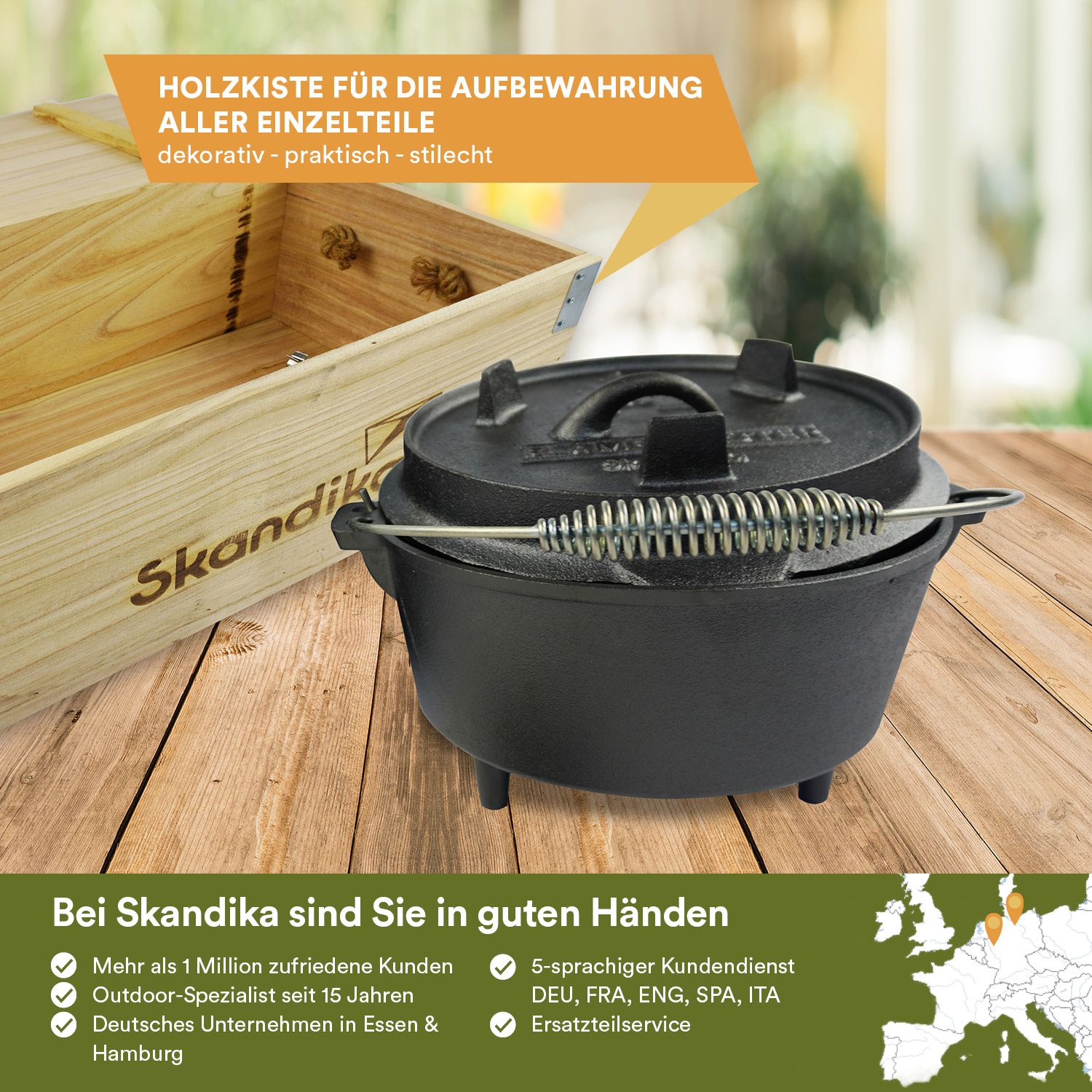Skandika Dutch Oven Set Flame Master in Holzkiste
