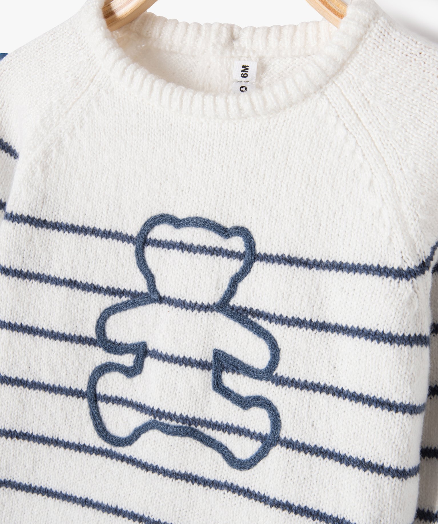 Pull rayé à dos boutonné bébé - LuluCastagnette gris | GEMO