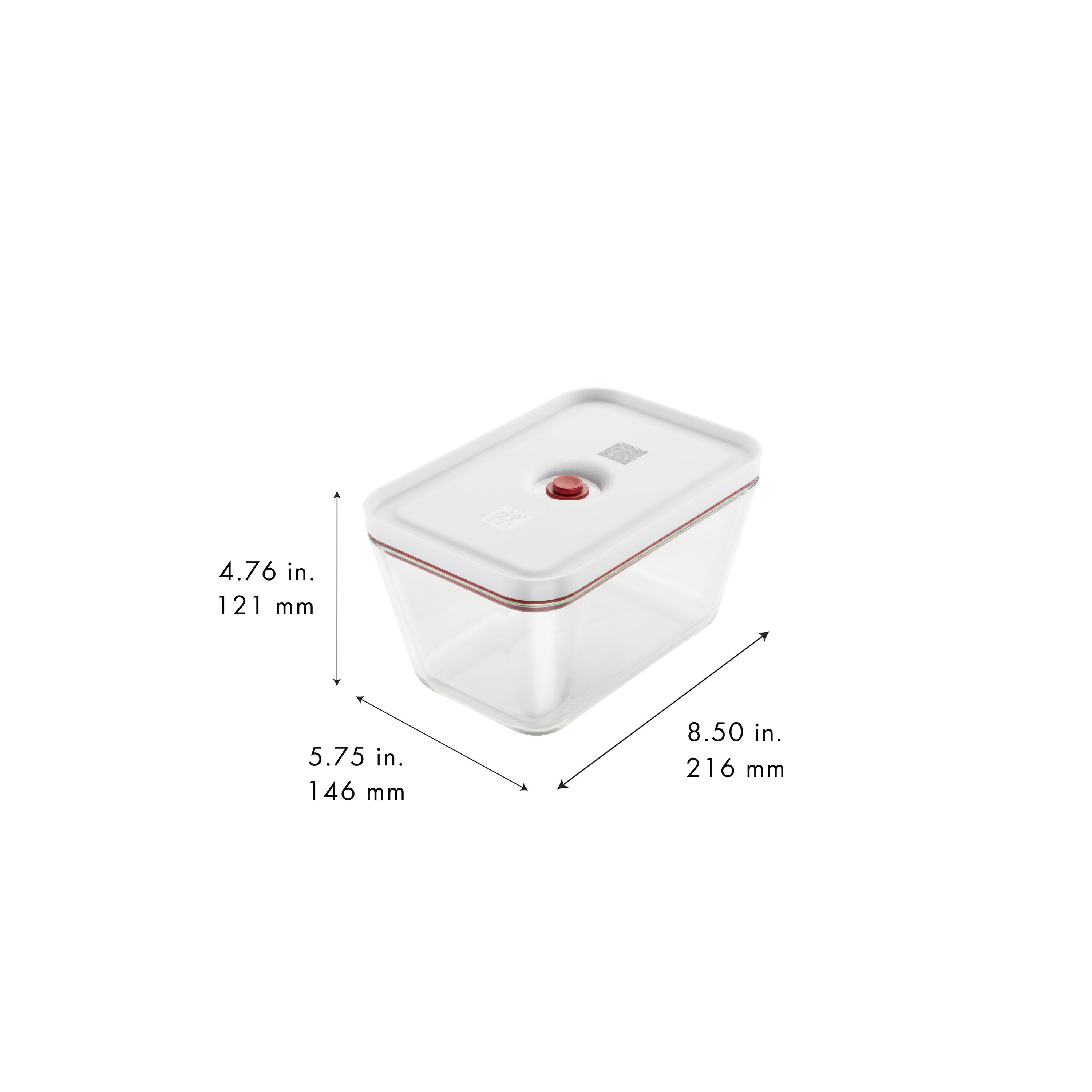 Vakuumbox L, Glas, Rot